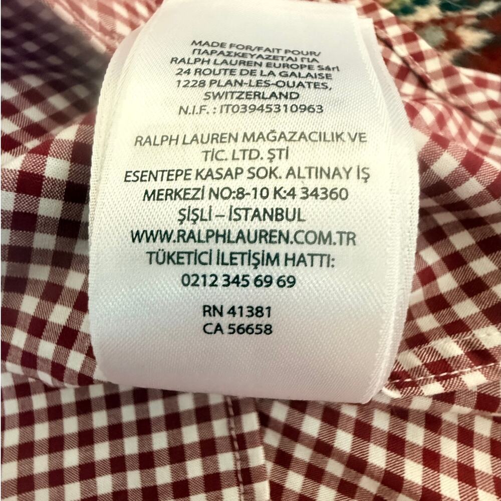 Polo Ralph Lauren Men's button-down shirt classic burgundy/red/white gingham S - Picture 12 of 13